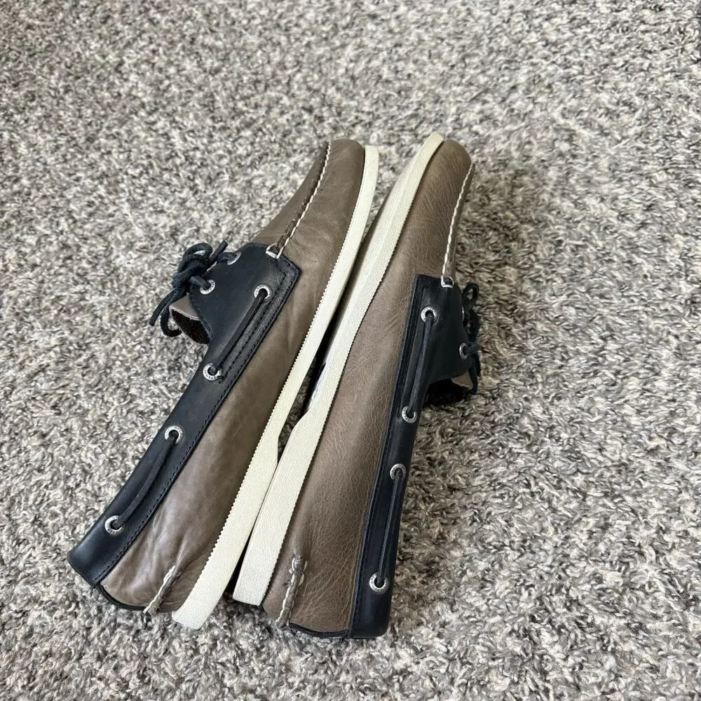 Sperry Authentic Original Two-Eye Boat Shoes Brown Black Men's 13 M Preppy